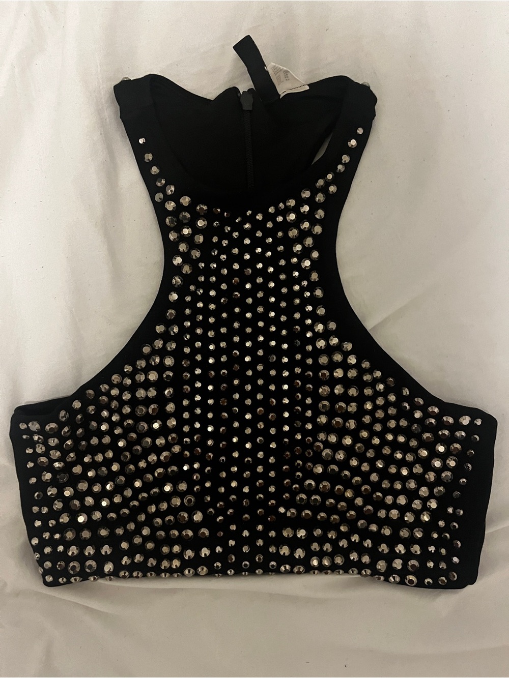 H&M studded black crop top